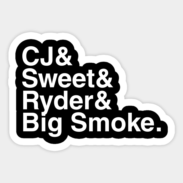 GTA San Andreas - CJ Johnson & Sweet & Ryder & Big Smoke. Sticker by foozler